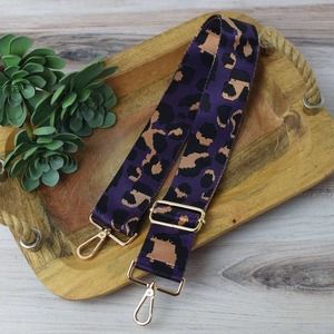 Purple Black Leopard Adjustable Crossbody Bag Purse Strap